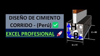 Diseño de Cimiento Corrido  Excel Profesional ✅