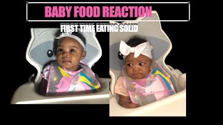 FIRST TIME CUTE BABY EAT SOLID FOOD