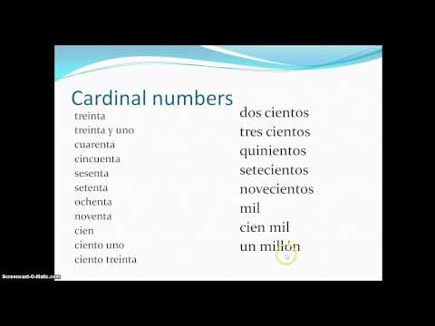 Spanish numbers - cardinals and ordinals