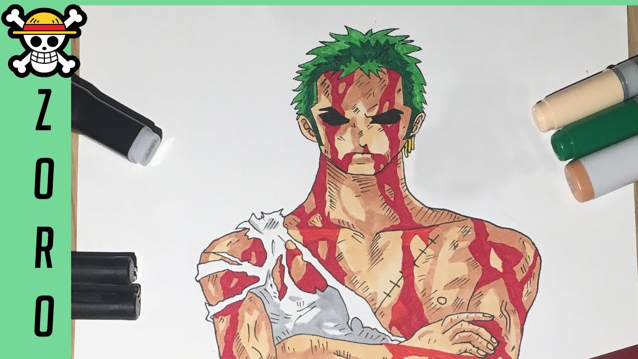 Drawing Roronoa Zoro - after taking luffy's pain - YouTube