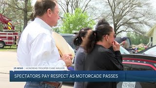 Spectators line the streets of Groesbeck to say goodbye to fallen Trooper Chad Walker