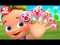 Pig Finger Family Song Baby Nursery Rhymes colorful cars colors for kids  45 mins collection video