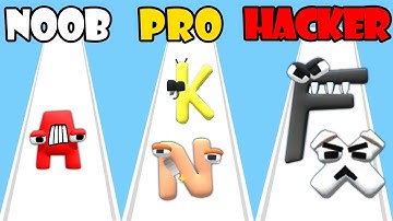 NOOB vs PRO vs HACKER - Merge Alphabet Lore Run Part 5