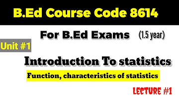 8614 unit 1| Introduction to statistics| AIOU B.Ed (1.5  year) Math by zee