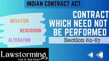 Contract which need not be Performed l Sec 62-67 l Novation, Rescission & Alteration in Contract