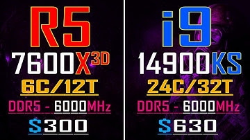 RYZEN 5 7600X3D vs INTEL i9 14900KS || PC GAMES TEST ||