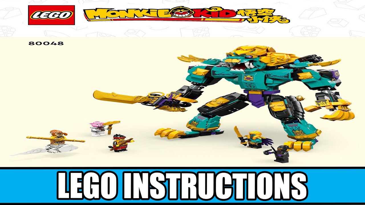 LEGO Instructions | Monkie Kid | 80048 | The Mighty Azure Lion - YouTube