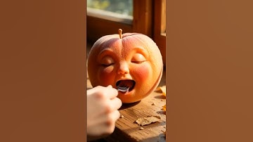 Cursed Peach eating!#Asmr#Scary#curse#Ai#Fruits#Peach