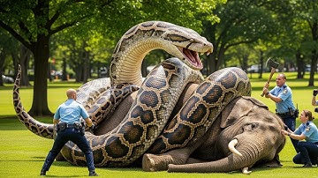 Brave Rescue Team FACES A GIANT Python To Save An Elephant