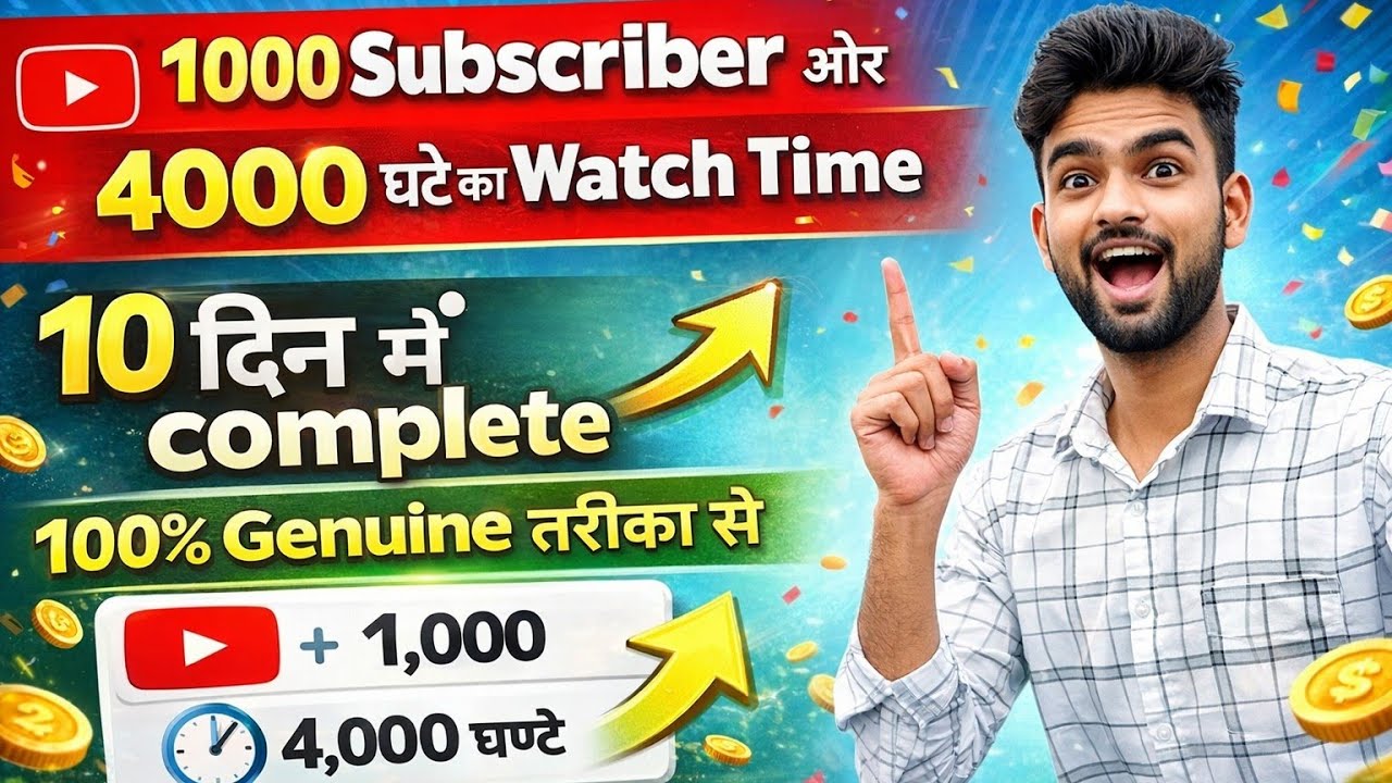 maybe! 1000 subscribers 4000h watchtime decrease with... 1000 Subscriber + 4000H Watch Time 10 Days in complete - YouTube