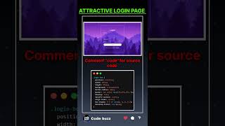 ❤️‍🔥Attractive login Page using HTML and CSS | web development | code buzz | #coding