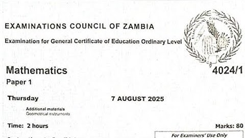 2025 GCE MATHS P1