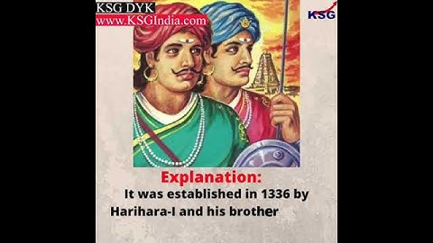 KSG DYK - Vijayanagara empire was established by? #SHORTS #UPSC #IAS