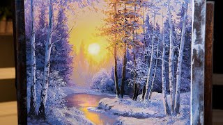 Bright Winter Reflections  Landscape Painting Demo