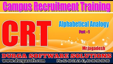 Campus Recruitement TrainingCRT   Alphabetical Analogy