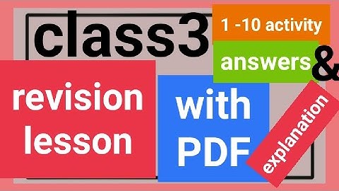 Class3 English revision lesson, Activity 1 to 10, model activity of butterfly book,WBBPE with PDF