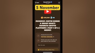 MemeFi youtube video code today 5 November | MemeFi YouTube video secret code today | #crypto
