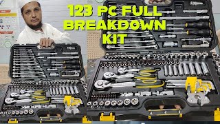 BREAKDOWN KIT | 123 PC SOCKET SET | DELI TOOLS | STAINLY |  GARAGE TOOL KIT | MANUAL TOOLS