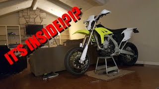 DIRT BIKE TO SUPERMOTO CONVERSION IN A LIVING ROOM