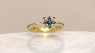 Genesi 18K Clad Ruby or Sapphire Star Stack Ring on QVC