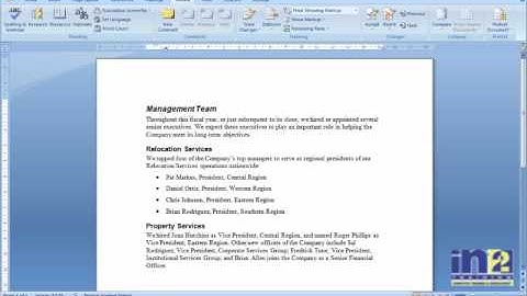 Microsoft Word 2007 Level 3 Introduction from In2 Training, Manchester