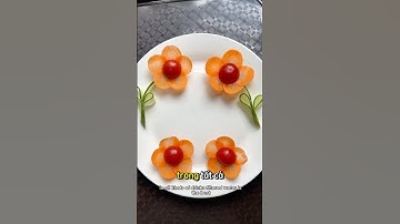 Cách tỉa hình bông hoa đơn giản nhất từ cà chua bi #shorts