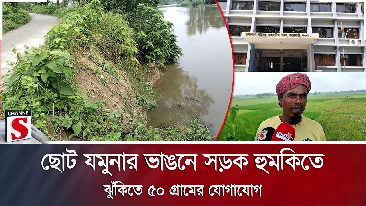 ছোট যমুনার ভাঙনে সড়ক হুমকিতে; ঝুঁকিতে ৫০ গ্রামের যোগাযোগ | River Erosion | Naogaon | Channel S News