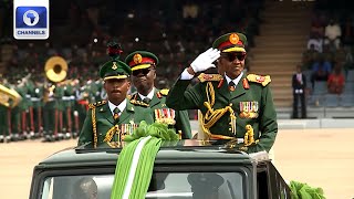 Pres Buhari Unveils Regimental Colours Of The Nigerian Army