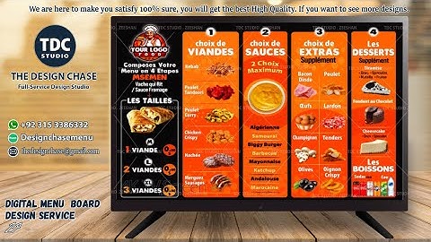 Digital Menu Board Design for Restaurants | 4K Dynamic & Static TV Screen Menu Service