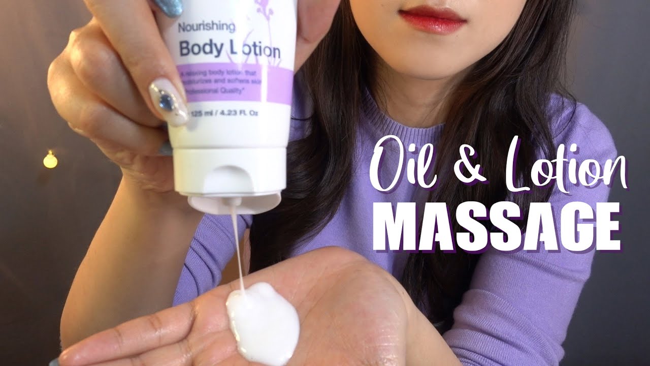 ASMR Relaxing Neck & Shoulders MASSAGE 마사지 (No Talking) | Layered Sounds, Oil, Lotion & Face Roller