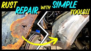 How to Make Rust Repair Panels \& Mig Weld Thin Sheet Metal - Basic Metal Shaping Shrink \/ Stretch