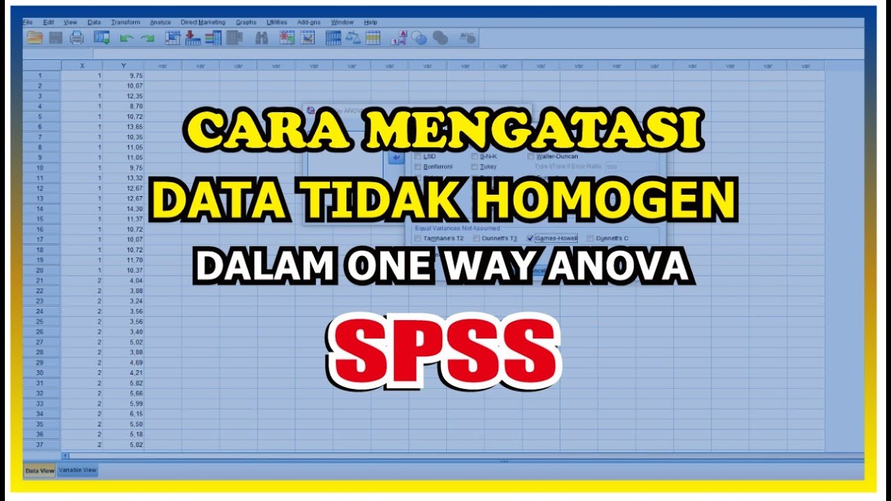 Cara Mengatasi Data Tidak Homogen dengan SPSS - Uji One Way Anova SPSS ...