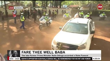 The procession carrying Raila Odinga