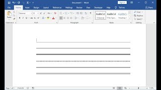 Shortcut Key to Draw Straight Lines in MS Word (Word 2003-2019)