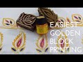 Golden Block Printing l How to use Bottle Fabric Colour l Block Print on Silk