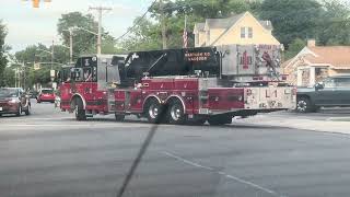Wantagh Fire Department Tower Ladder 6911 Leaving the station 5/26/26