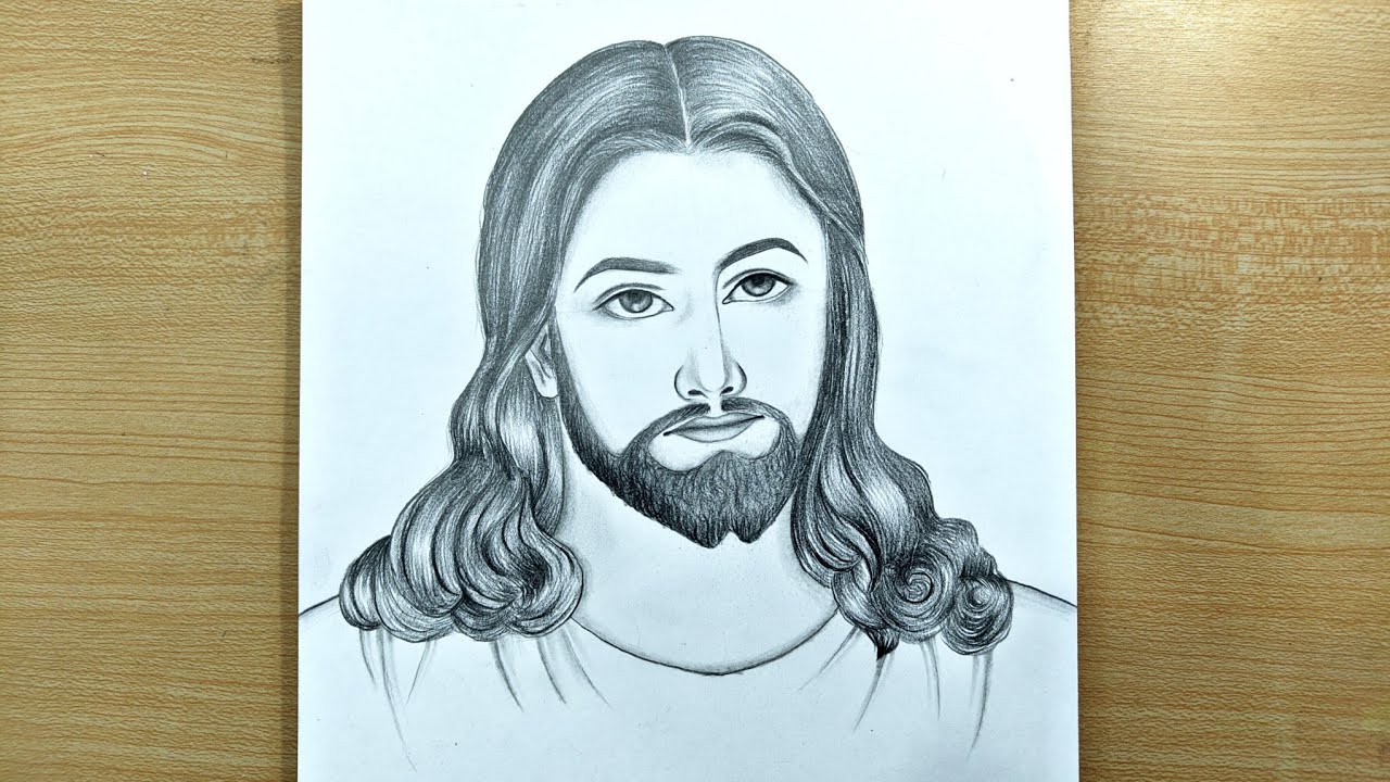 Drawing Lord Jesus / How to draw Lord Jesus - easy pencil sketch - YouTube