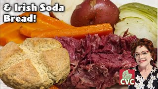 Corned Beef Cabbage - Crusty Irish Soda Bread