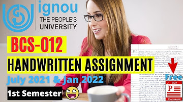 BCS-012 Solved Assignment 2021-22 | BCA 1st semester Handwritten | Solved Assignment Free PDF Link.
