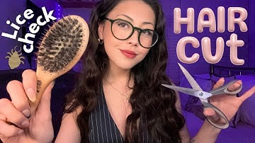 ASMR Haircut✂️ Lice Check, Scalp Massage, Shave & Eyebrow Grooming for Sleep (Giveaway!)