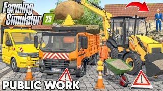 Operación de limpieza de casa: Retirando piedra y grava | OBRA PÚBLICA | Farming Simulator 25 screenshot 5