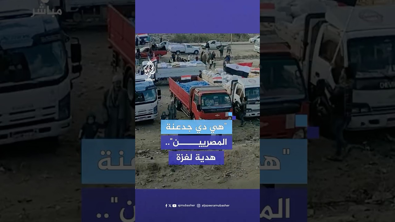 "هي دي جدعنة المصريين".. قافلة مساعدات من محافظة كفر الشيخ المصرية لقطاع غزة