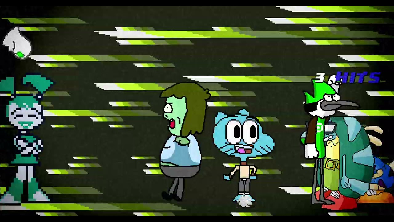 Mugen Battle - Gumball (Me) & Rocko VS Mordecai & Jenny XJ9