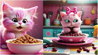 cute little cat eating beens yummy #cat #funny #cute #funnyshorts