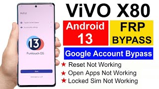 VIVO X80 FRP BYPASS ANDROID 13 | VIVO X80 GOOGLE ACCOUNT BYPASS ANDROID 13 | VIVO V2144 FRP UNLOCK |