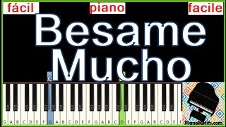 Video thumbnail of "BESAME MUCH0 (Dalida) Tutoriel de  PIANO FIN-DÉBUTANT / PIANO FÁCIL"