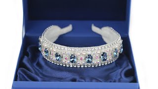 Ободок для волос  &quot;Деним Блю&#39;&#39; с кристаллами Swarovski