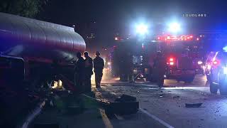Tanker SigAlert / Woodland Hills    RAW FOOTAGE