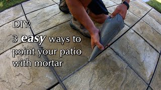 Patio slab pointing with mortar (3 different methods!)