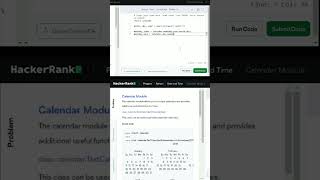 Hackerrank || Python ||  Date and time ||  calender module #trending #shortsvideo #shorts